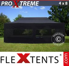 Reklamtält FleXtents Xtreme 4x8m Svart, inkl. 6 sidor